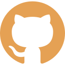 A logotipo do Github formada pela silhueta de um animal metade gato e metade polvo em estilo cartoon acenando com um de seus tentáculos. A silhueta do animal tem preenchimento branco e está em um fundo circular bege.