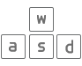 Ícones representando as teclas 'w', 'a', 's', 'd' do teclado